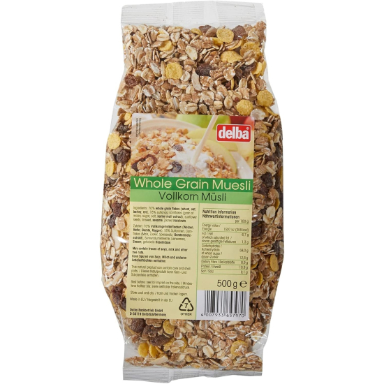 Delba Whole Grain Muesli 500g, Pack Of 12