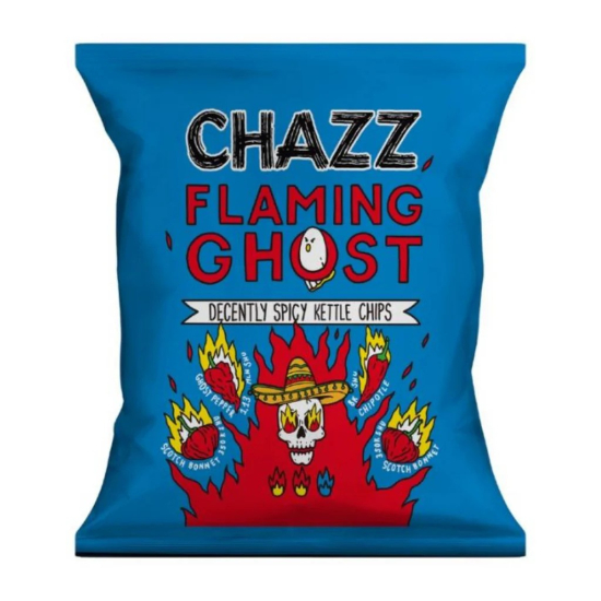 Chazz Flaming Ghost Spicy Kettle Chips 50g, Pack Of 14