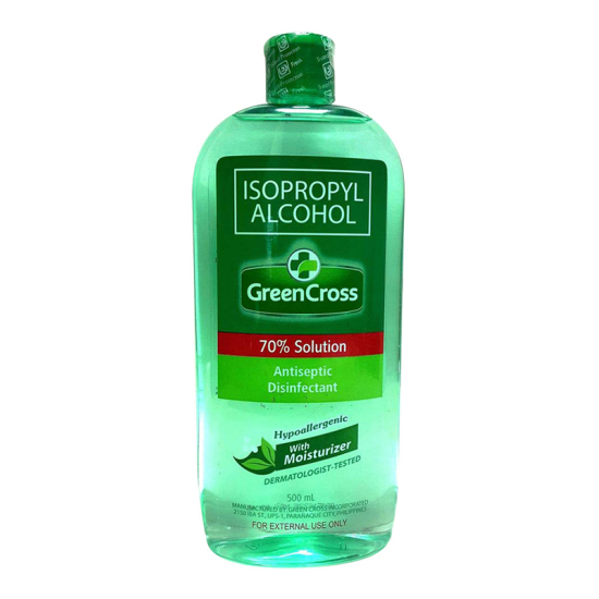 Green Cross Isopropyl Alcohol 70% with Moisturizer 500ml, Pack Of 24