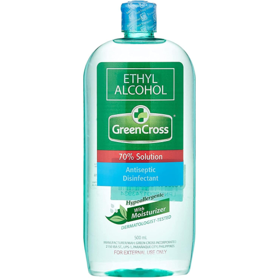 Green Cross Ethyl Alcohol 70% Solution 500ml, Pack Of 24