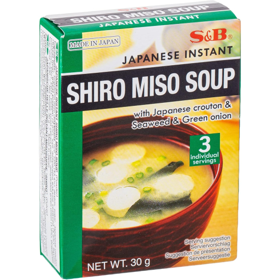 S & B Japanese Instant Shiro Miso Soup 30g, Pack Of 24