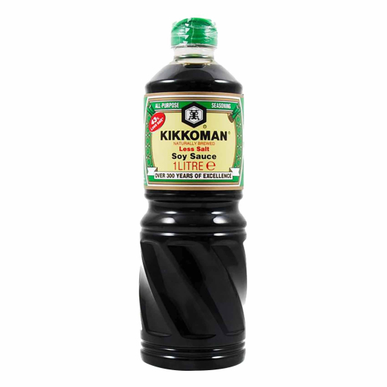 Kikkoman Less Salt Soy Sauce 1Ltr, Pack Of 12