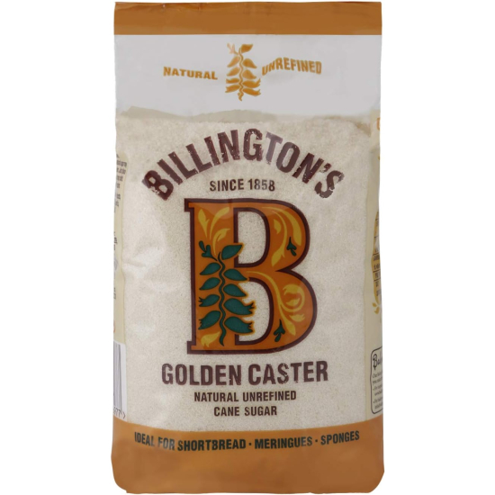 Billington's Golden Caster Cane Sugar 500g, Pack Of 10