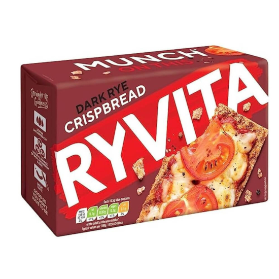 Ryvita Dark Rye Crispbread 250g, Pack Of 12