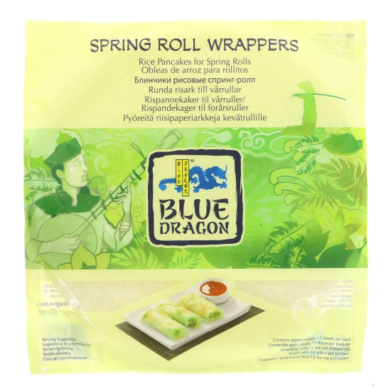 Blue Dragon Spring Roll Wrappers 134g, Pack Of 12