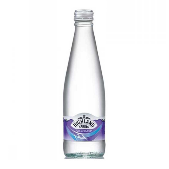 Highland Spring Still Water Glass Bottles 330 ml, Pack Of 24