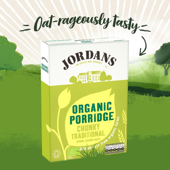 Jordans Organic Porridge Chunkey Traditional Whole Jumbo Oats, 6 x 750g