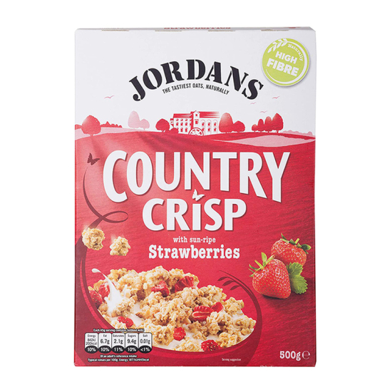 Jordans Country Crisp Strawberry Cereal Cluster 500g, Pack Of 6