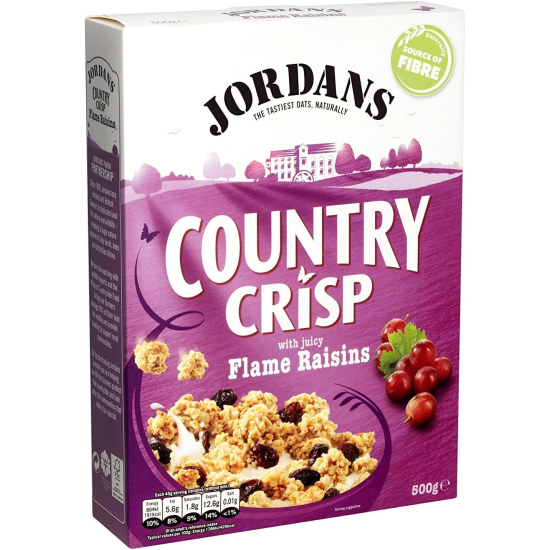 Jordan's Country Crisp With Juicy Flame Raisins 500g, Pack Of 6