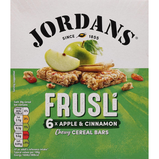 Jordans Breakfast Granola Bars Apple And Cinnamon Frusli Bar 30g, Pack Of 6