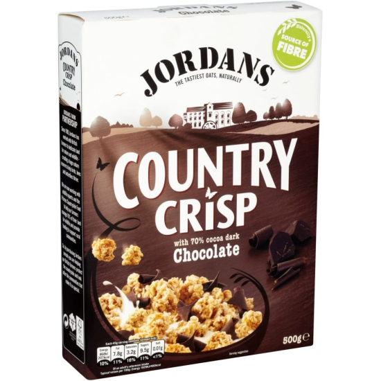 Jordans Country Crisp Dark Chocolate 500g, Pack Of 6