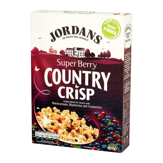 Jordans Country Crisp Super Berry Cereal Cluster 500g, Pack Of 6