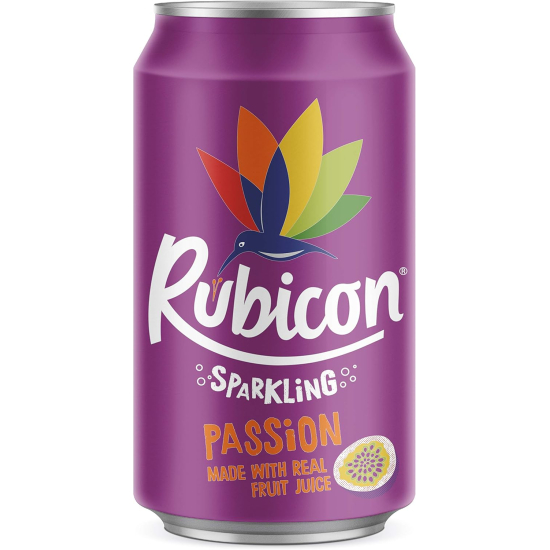 Rubicon Sparkling Fruit Juice Passion 330 ml, Pack Of 24