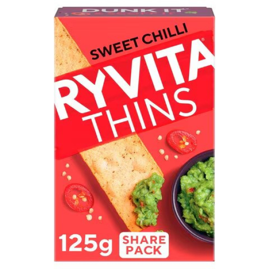 Ryvita Thins Sweet Chilli 125g, Pack Of 6