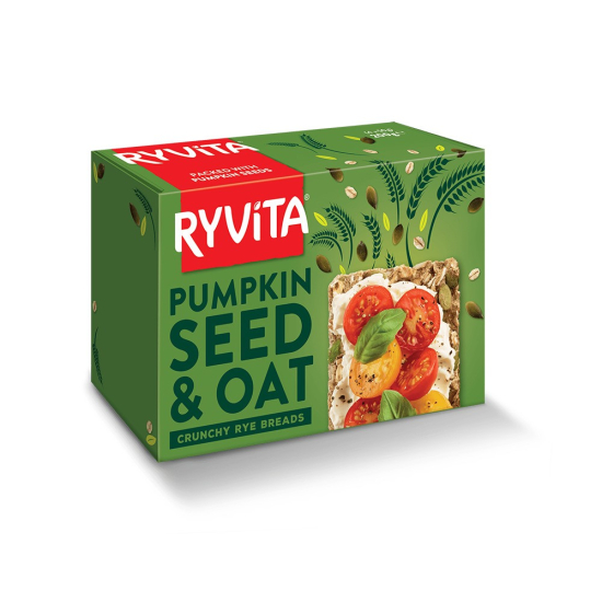 Ryvita Pumpkin Seeds & Oats Crispbread 200g, Pack Of 8