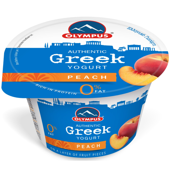 Olympus 0% Fat Free Peach Greek Yogurt 150g, Pack Of 6