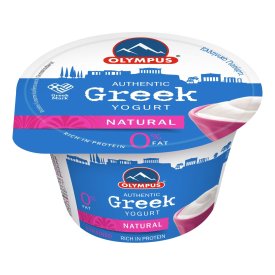 Olympus Authentic Fat Free Natural Greek Yoghurt 150g, Pack Of 6