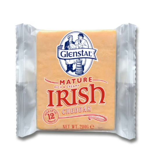 Glenstal Mature Coloured Cheddar Cheese 200g, Pack Of 12