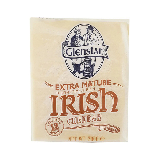 Glenstal Extra Mature Irish White Cheddar 200g, Pack Of 12