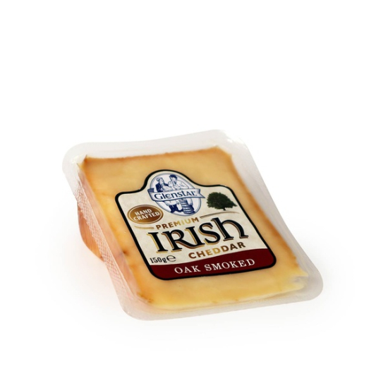 Glenstal Irish Cheddar Oak Smoked 150g, Pack Of 12