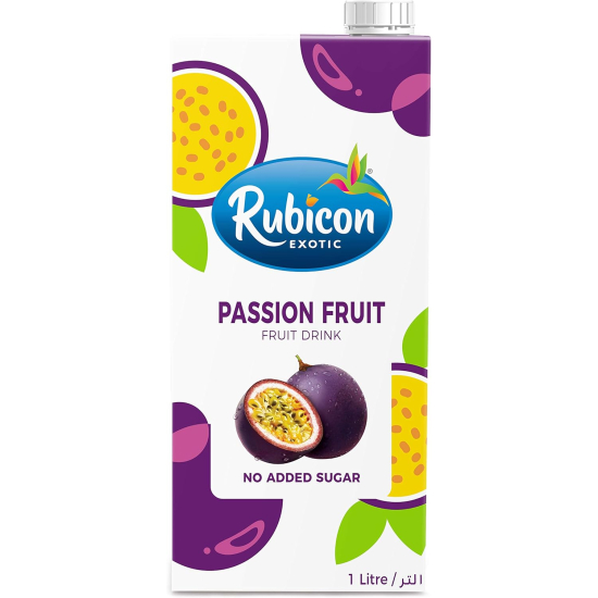 Rubicon Passion Fruit No Added Sugar Drink 1Litre, Pack Of 12