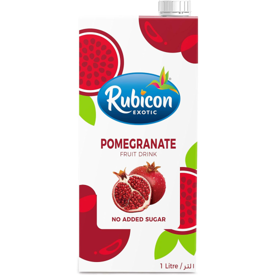 Rubicon Pomegranate No Added Sugar Fruit Drink 1Litre, Pack Of 12