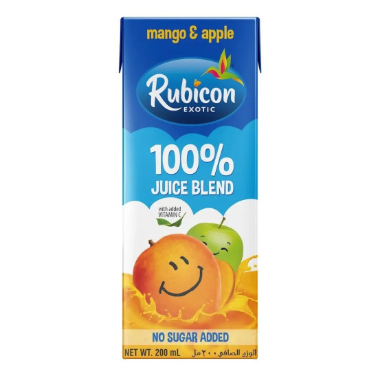 Rubicon Mango & Apple Juice No Added Sugar 4x8x200 ml