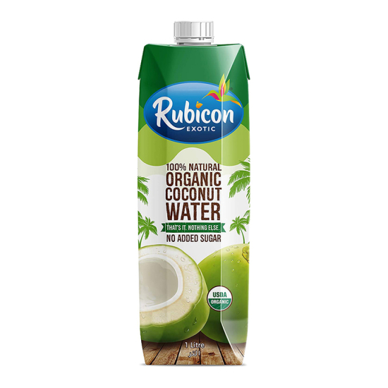 Rubicon Exotic 100% Natural Organic Coconut Water 1 Liter, Pack Of 8