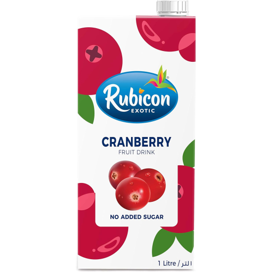 Rubicon Exotic Fruit Drink Cranberry 1Litre, Pack Of 12