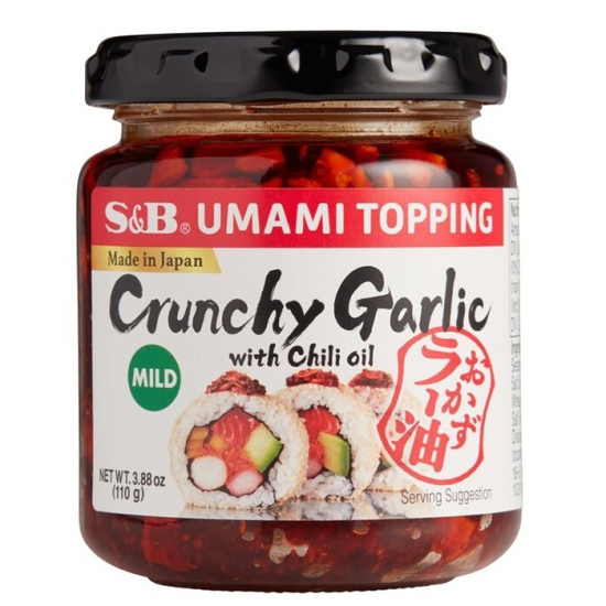 S&B Umami Topping Crunchy Garlic with Chili oil 110g, Pack Of 12