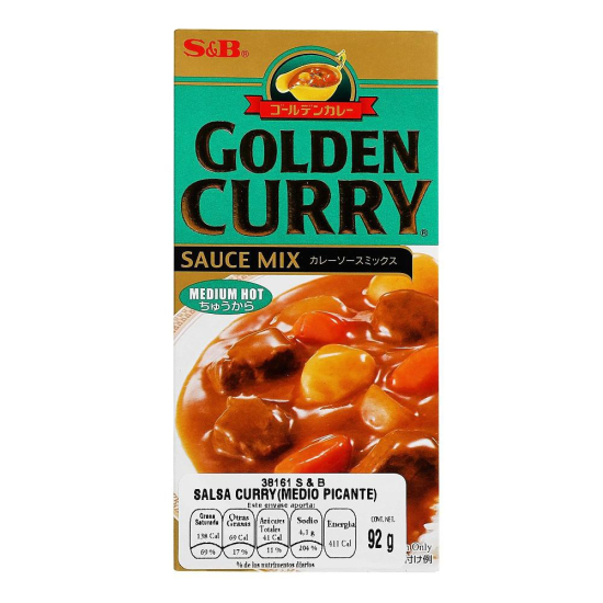 S&B Japanese Golden Curry Paste Medium Hot 92g, Pack Of 12