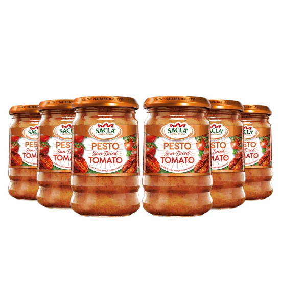 Sacla Italia Sun-Dried Tomato Pesto 190g, Pack Of 6