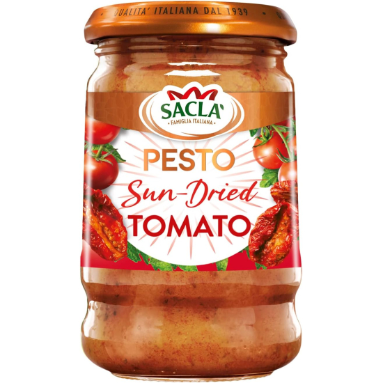 Sacla Italia Sun-Dried Tomato Pesto 190g, Pack Of 6