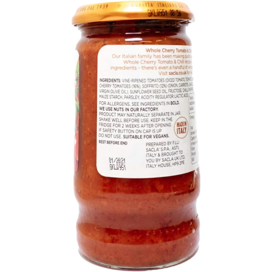 Sacla Italia Arrabbiata Whole Cherry Tomato& Chilli 350g, Pack Of 6