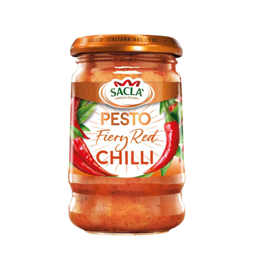 Sacla Italia Fiery Chilli Pesto Sauce 190g, Pack Of 6