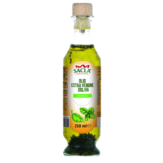 Sacla Italia Extra Virgin Olive Oil Basil 250 ml, Pack Of 6