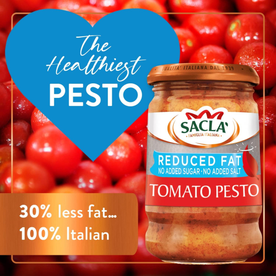 Sacla Reduced Fat Tomato Pesto 190g, Pack Of 6