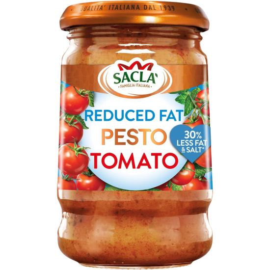 Sacla Reduced Fat Tomato Pesto 190g, Pack Of 6