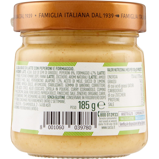 Sacla Italia Messicana  Formaggio Jalapeno190g, Pack Of 6