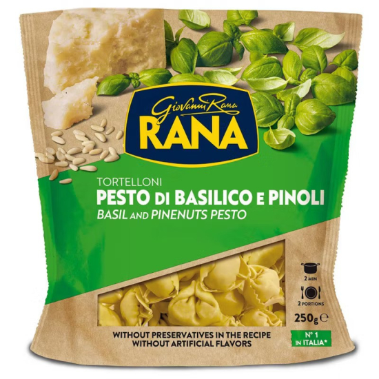 Giovanni Rana Fresh Tortellini Pesto Cheese Filling 250g, Pack Of 8