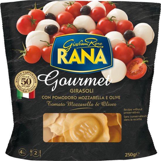 Giovanni Rana Tomato Mozzarella and Olives Ravioli 250g, Pack Of 8