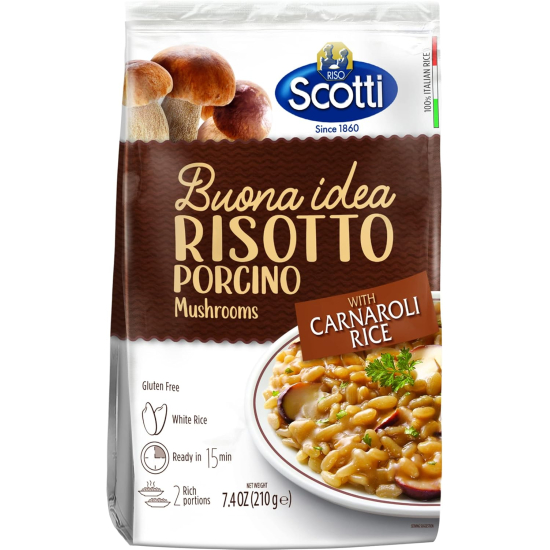 Riso Scotti Rice Rissoto With Dried Porcini Mushroom 210g, Pack Of 10