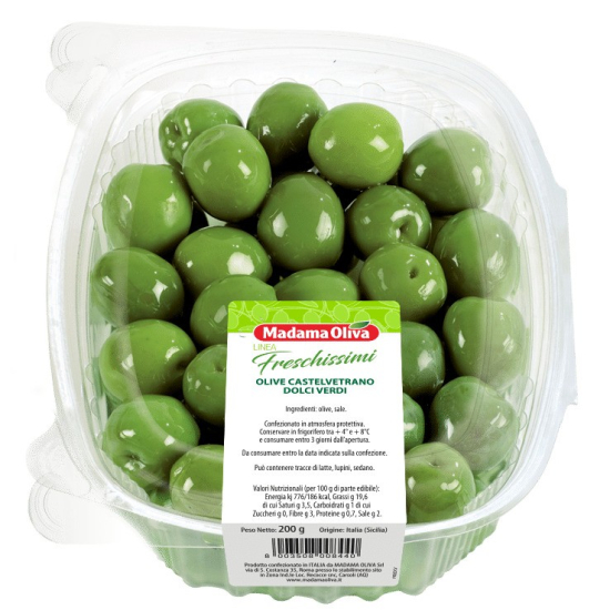 Madama Oliva Castelvetrano Sweet Green Olives 200g, Pack Of 10