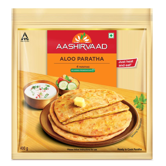 Aashirvaad Aloo Paratha 400g, Pack Of 24