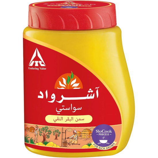 Aashirvaad Svasti Pure Cow Ghee, Desi Ghee With Rich Aroma, PET Pack 200 ml, Pack Of 60