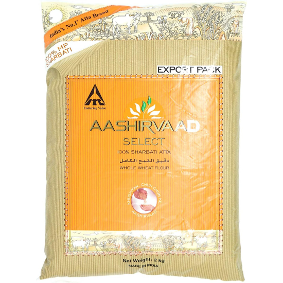 Aashirvaad Whole Wheat Flour Select Sharbati Atta 2kg, Pack Of 10