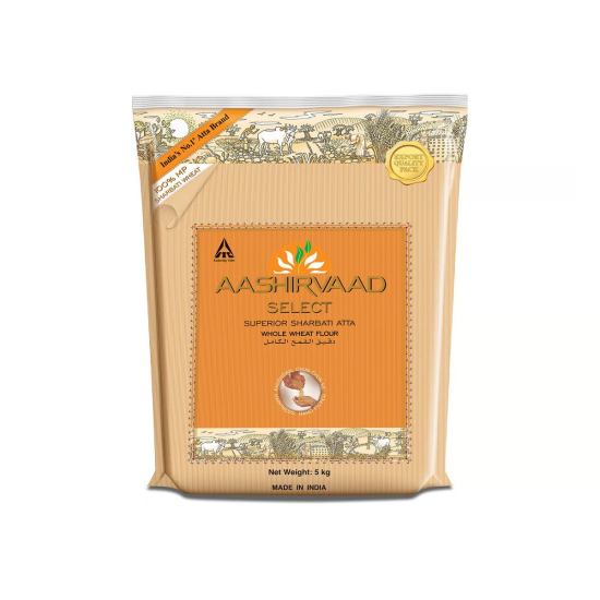 Aashirvaad Whole Wheat Flour Select Sharbati Atta 5kg, Pack Of 4