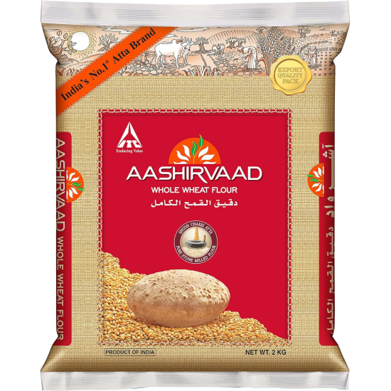 Aashirvaad Whole Wheat Flour Shudh Chakki Atta 2kg, Pack Of 10