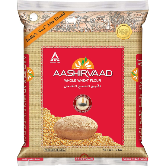 Aashirvaad Whole Wheat Flour Shudh Chakki Atta 10kg, Pack Of 2