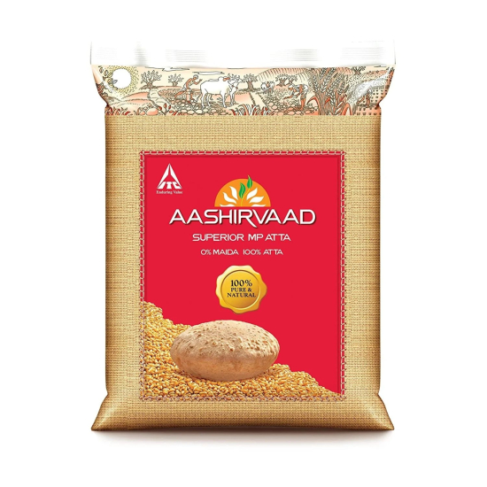 Aashirvaad Whole Wheat Flour Shudh Chakki Atta 1kg, Pack Of 20